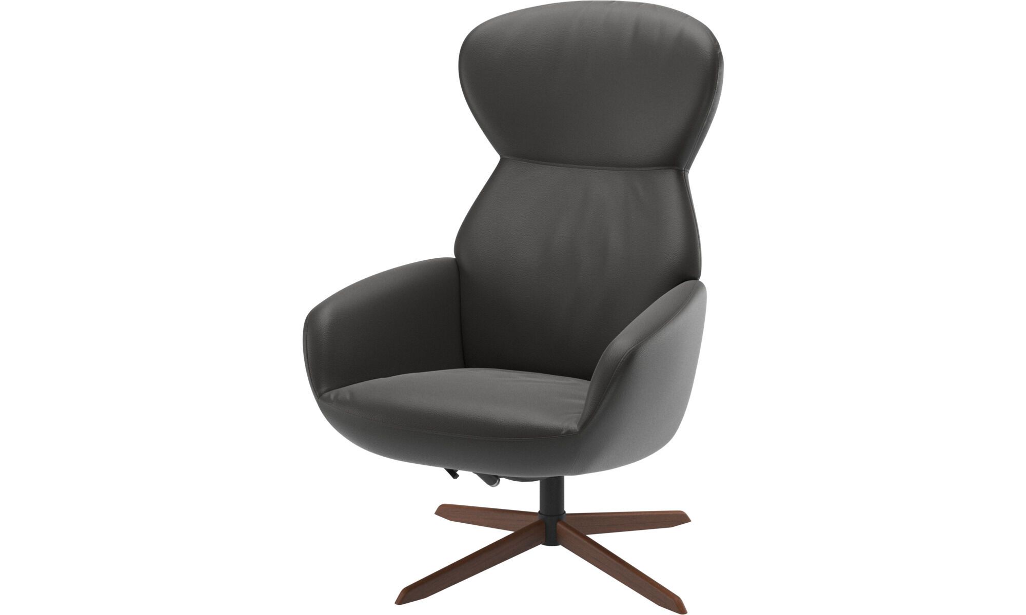 Кресло Athena с откидывающейся спинкой и вращающимся основанием - Estoril 0959 Кожа серого цвета