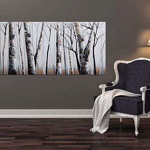 Картина Scandinavian Forest 150x70 Природа бренд Agave Quadri Италия холст ручная работа Италия ручн