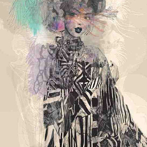 Люди поп-арт абстракция Современное искусство Италия Картина на алюминии  100х150 GI-045 Художник Gi