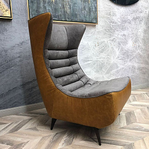 Итальянское Кресло Gerrit Calia Italia. Кожа+ткань.