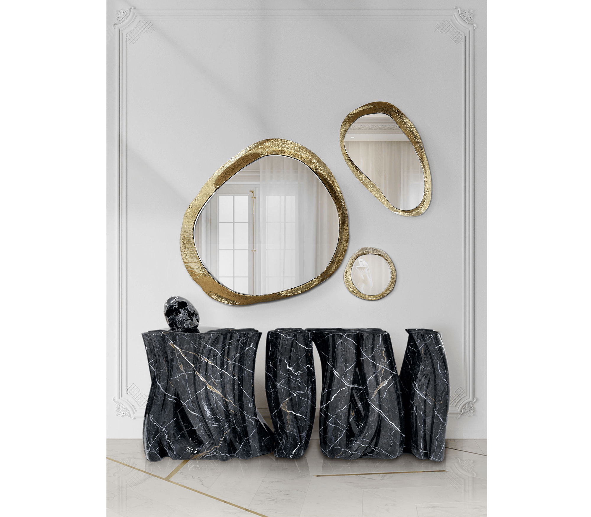 Дизайнерская консоль Monochrome faux-marble