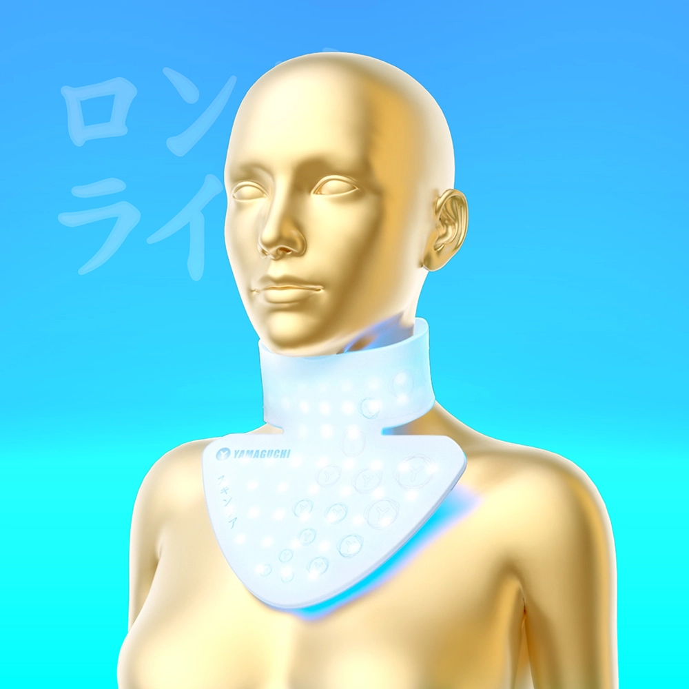 Силиконовая маска для фотоомоложения шеи Yamaguchi LED Light Neck Mask