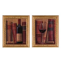 Диптих "Красное вино и Книги"