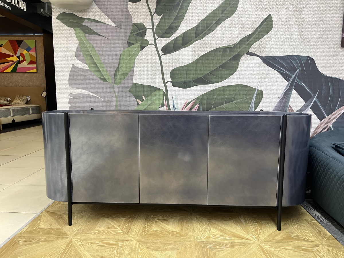 Тумба итальянская дизайнерская Supernova Piombo Dallagnese Италия закругленная  металлизированная