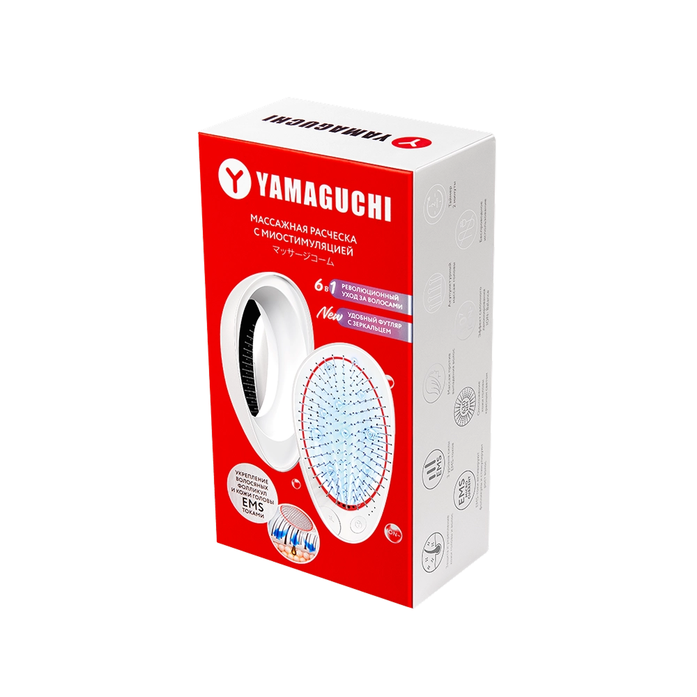 Массажная расческа с миостимуляцией Yamaguchi EMS Hair Brush Mini