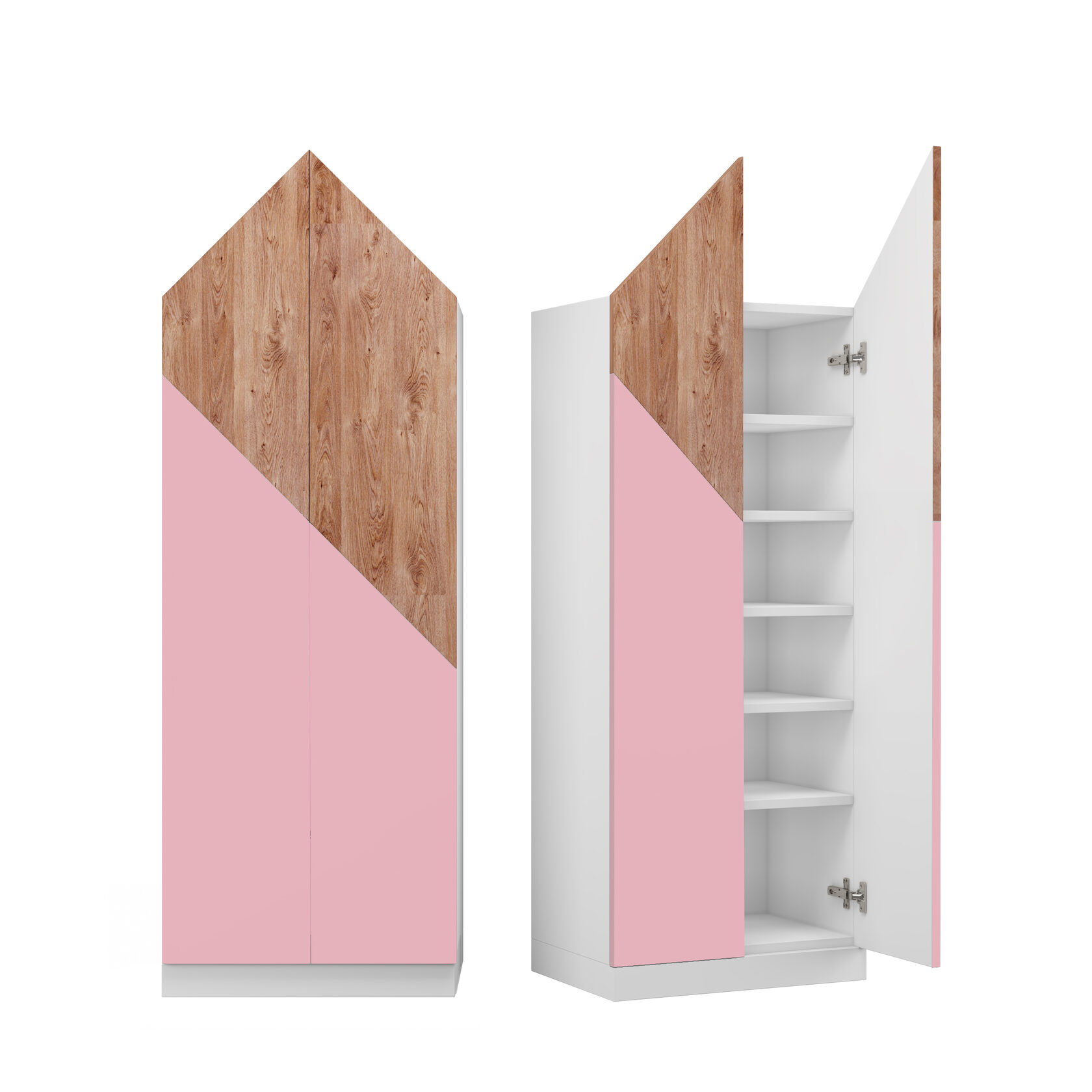 Шкаф "Норвежский лес" с декором 5 - Пыльный розовый