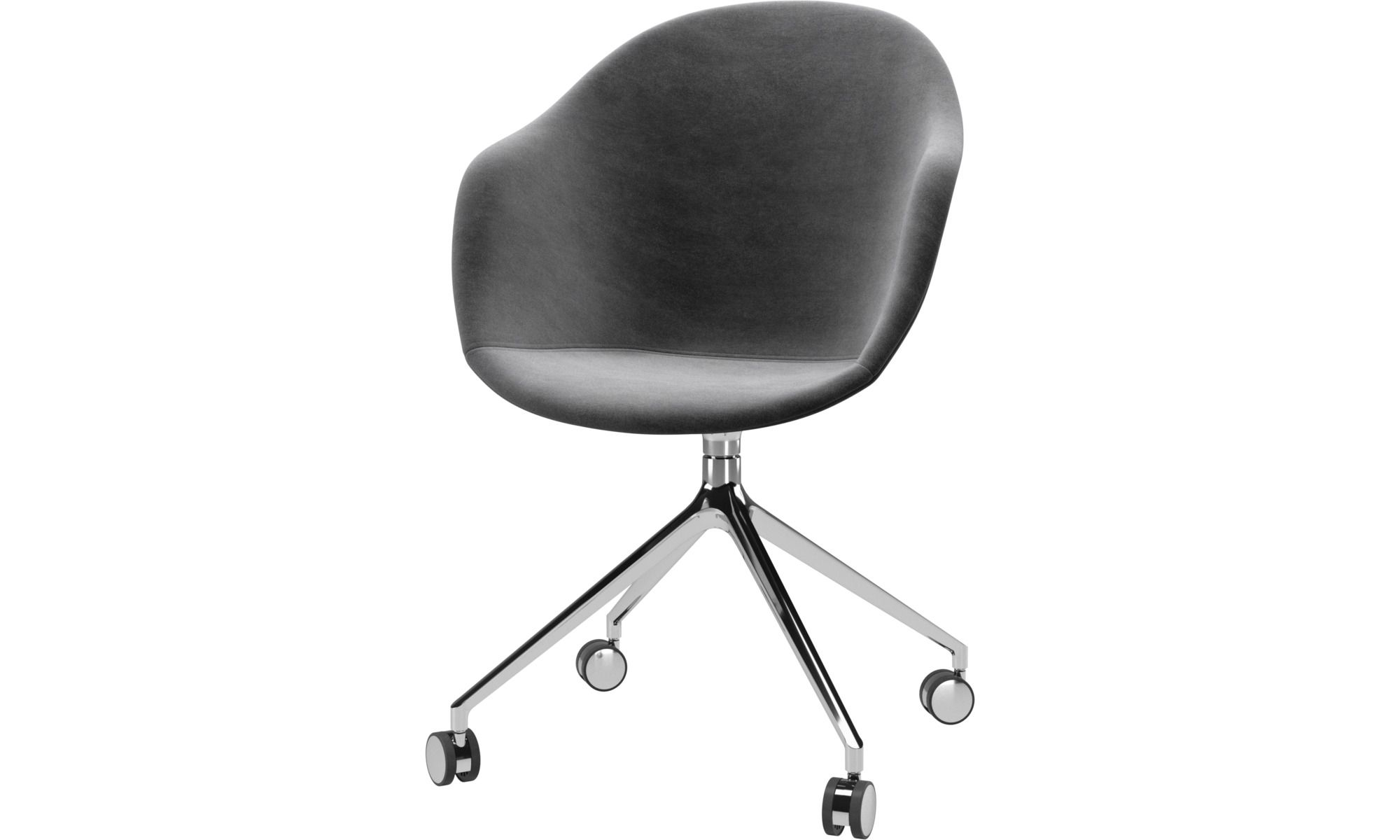 Кресло Adelaide с функцией вращения на колесиках - Velvet 3030 Серая ткань