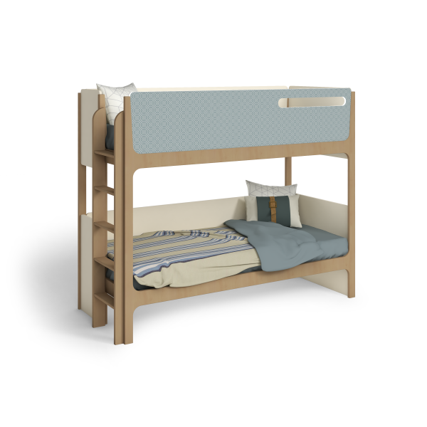 Двухъярусная кровать "Elwin", 2 спальных места (35;130 см), бортик безопасности