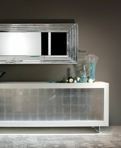 Тумба итальянская деревянная дизайнерская  Picasso-Mito Riflessi с металлическими фасадами