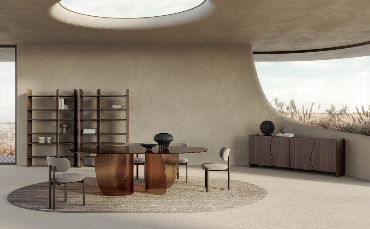 Итальянская Тумба Dolmen Nature Design дизайнерская из массива дерева с мраморной столешницей