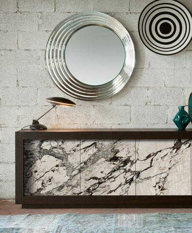 Тумба итальянская деревянная дизайнерская  Picasso-Mito Riflessi с металлическими фасадами