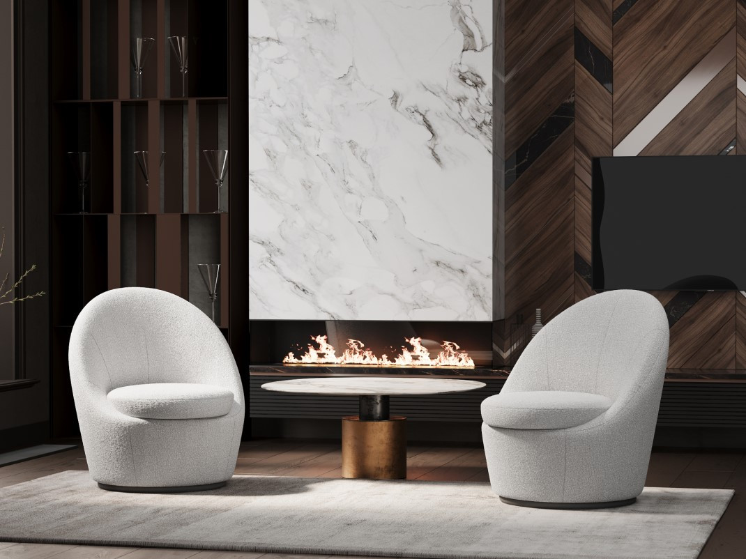 Кресло поворотное ISOLA cream/marengo