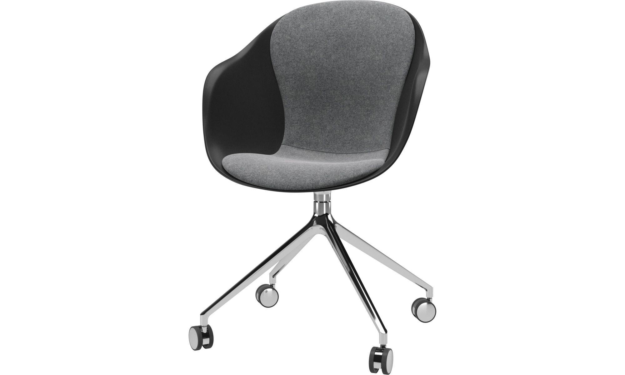 Кресло Adelaide с функцией вращения на колесиках - Lux Felt Ткань 2310 светло-серого цвета