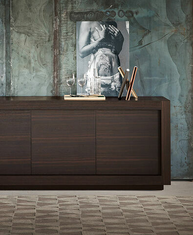 Тумба итальянская деревянная дизайнерская  Picasso-Mito Riflessi с металлическими фасадами