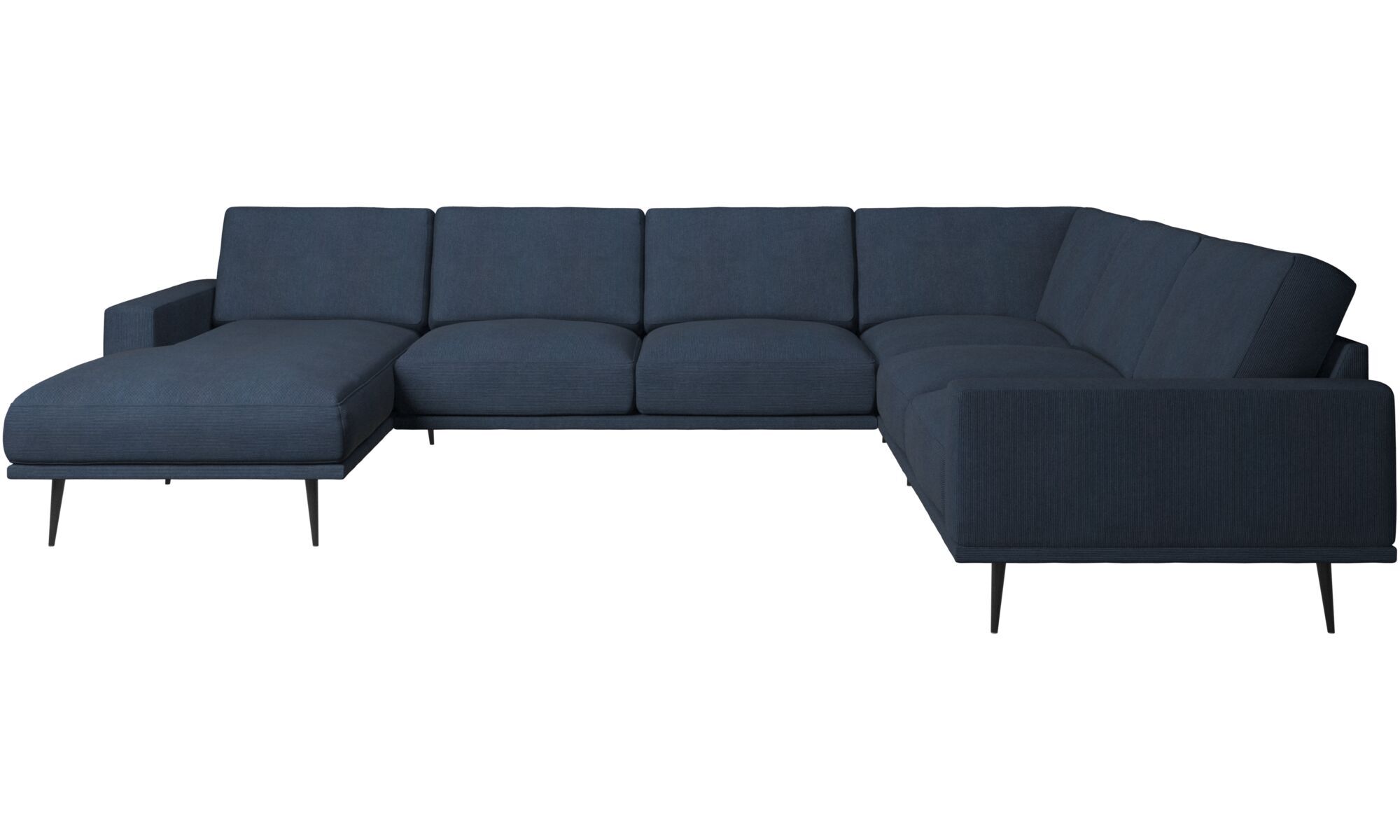 Угловой диван Carlton с модулем для отдыха - Skagen 3163 Темно-синяя ткань