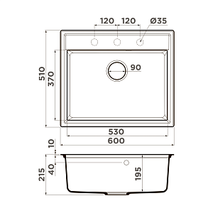 Мойка Omoikiri Daisen 65-ES