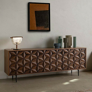 Итальянская дизайнерская тумба TV All Star Tonin Casa из массива дерева с эффектными фасадами