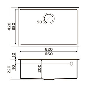 Мойка Omoikiri Tedori 66-U-WH