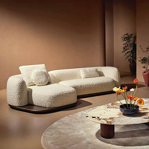 Диван Dune итальянский дизайнерский Nature Design в ткани букле с изогнутыми формами