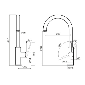 Смеситель Omoikiri Okawa 2 Plus-LG
