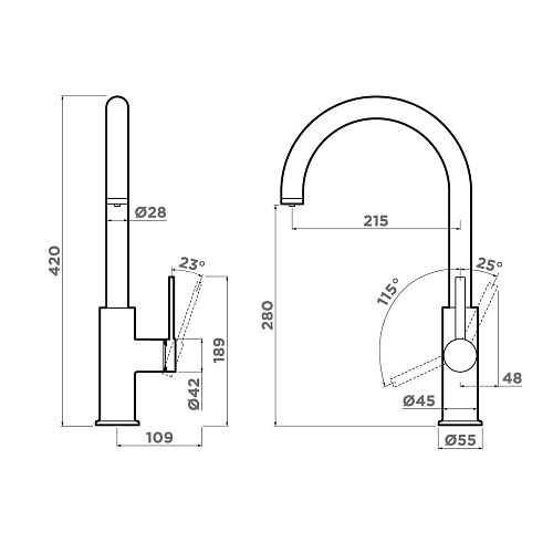  Смеситель Omoikiri Okawa 2 Plus-LG , фото № 2