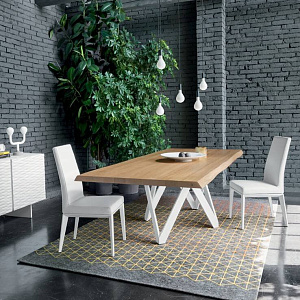 Стол обеденный итальянский фиксированный CARTESIO Calligaris с керамической столешницей