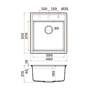 Мойка Omoikiri Daisen 46-SA