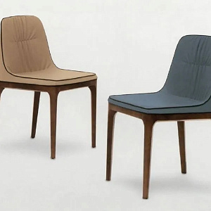 Кожаный Стул Mivida Tonin Casa на деревянном основании.