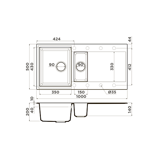  Мойка Omoikiri Sakaime 100-2-GR , фото № 2