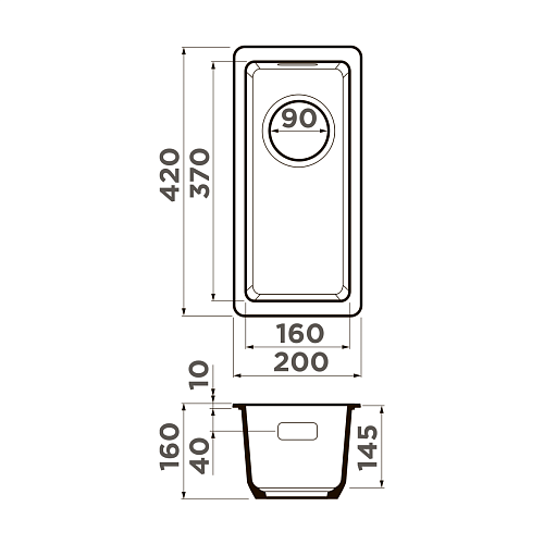  Мойка Omoikiri Kata 20-U-BL , фото № 2