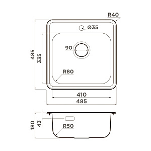 Мойка Omoikiri Notoro 48-IN