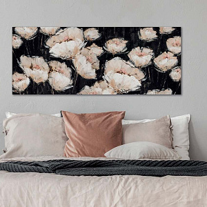 Картина Fiori nella notte 150×60 Цветы Италия ручная работа холст