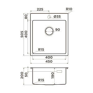 Мойка Omoikiri Amadare 45-IN