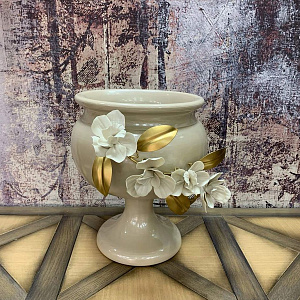Вазон Murano  The Orchids 7512с фарфоровыми цветами Capodimonte   керамическая итальянская Mezzaluna