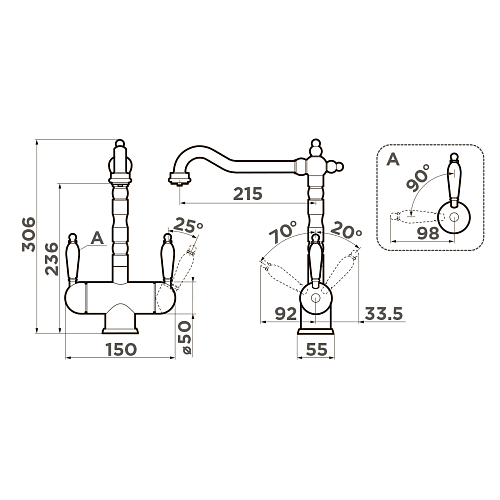  Смеситель Omoikiri Amagasaki-PL , фото № 2
