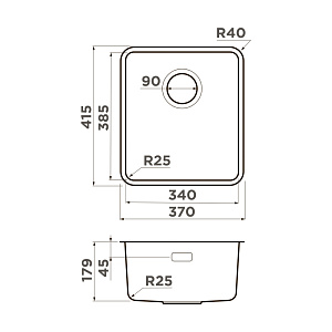 Мойка Omoikiri Omi 37-U/I-GB Ultra