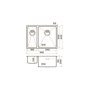 Мойка Omoikiri Taki 58-2-U/IF-IN-R