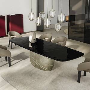 Итальянский дизайнерский стол GIOVE Eforma за основании из цемента с толстой столешницей из керамики