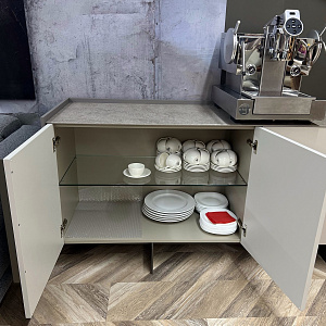 Итальянская  Тумба KATANA. DallAgnese лаконичного дизайна с керамической столешницей в светлых тонах