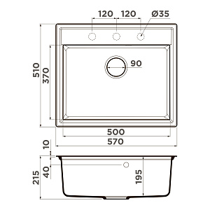 Мойка Omoikiri Daisen 57-BL