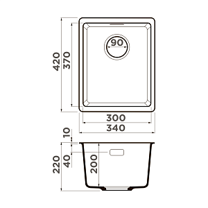Мойка Omoikiri Kata 34-U-GR