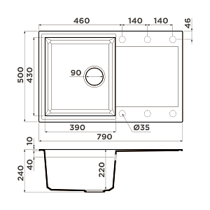 Мойка Omoikiri Sakaime 79-ES