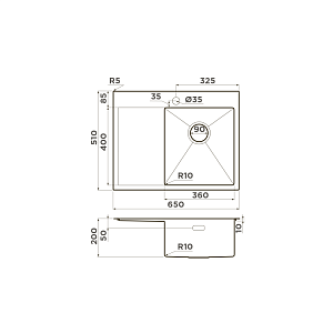 Мойка Omoikiri Akisame 65-R-LG