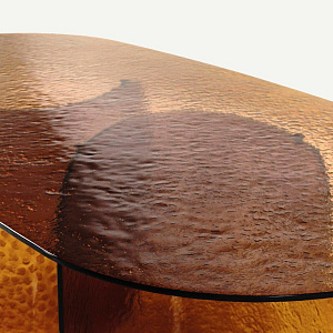 Стол дизайнерский стеклянный итальянский Blur Nature Design Италия полностью из стекла