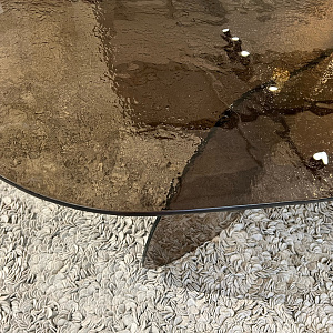 Стол дизайнерский стеклянный итальянский Blur Nature Design Италия полностью из стекла Martellato