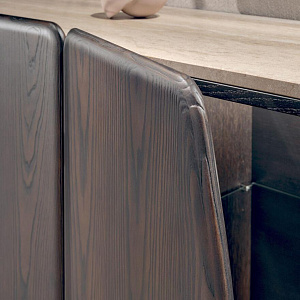 Итальянская Тумба Dolmen Nature Design дизайнерская из массива дерева с мраморной столешницей