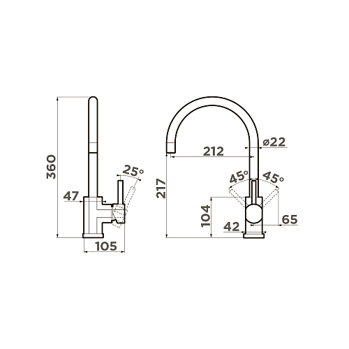  Смеситель Omoikiri Wakayama-C , фото № 2