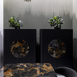 Итальянский Высокий комод-бар MADIA SLIM 2 LUNA от Sovet Italia