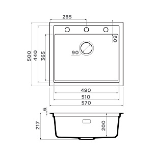 Мойка Omoikiri Sintesi 57-GB