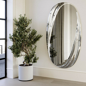 Зеркало итальянское дизайнерское  Carrara с эффектом драпировки Eforma